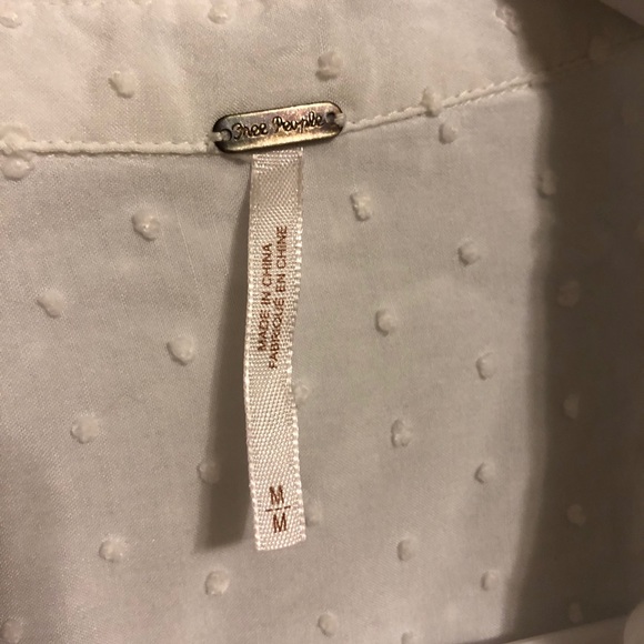 Free People White Swiss Button-Down Top - Picture 4 of 8